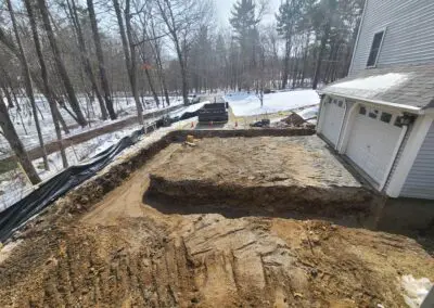 Excavation project outside garage - excavation amherst nh