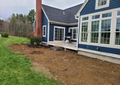 Excavation process for walway project by Modena NH - hardscapes brookline nh