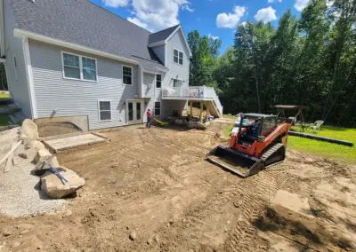 Excavation process for walkway and landscaping project - hardscapes merrimack nh