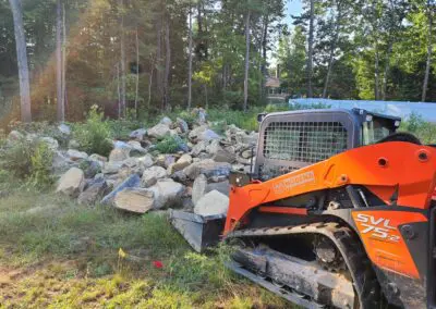 Excavation project with natural big rocks - excavation company near me