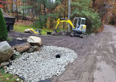 Grading process after excavation - hardscapes candia nh