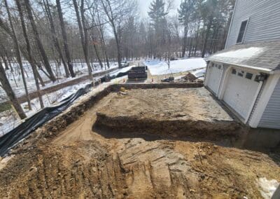 Excavation project outside garage - excavation amherst nh