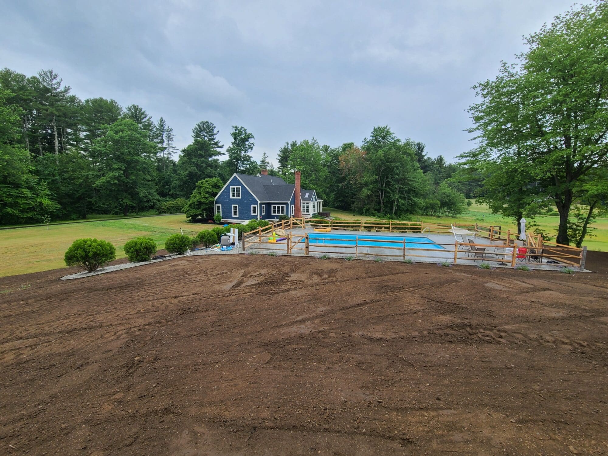 Excavation and swimming pool installation project - fiberglass pools bedford nh