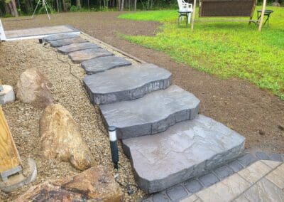 Stone stairs implemented by Modena NH - landscape design near me