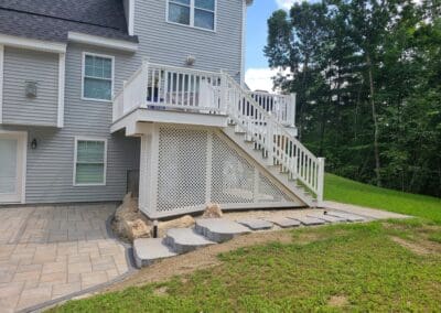 Natural stone stairs made by Modena NH - hardscape contractors near me