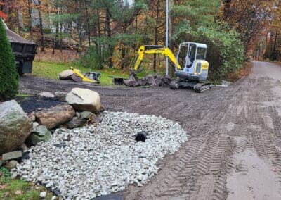 Grading process after excavation - hardscapes candia nh