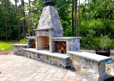 Masonry fireplace made by Modena NH - hardscapes brookline nh
