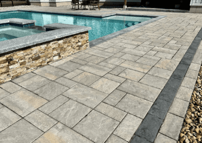 Concrete walkway around pool - fiberglass pools merrimack nh