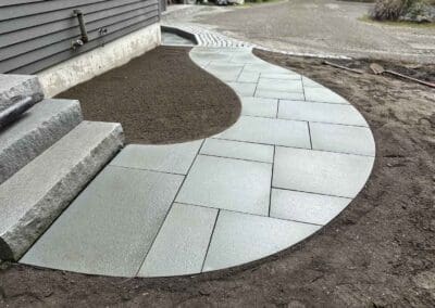 Masonry walkway in construction - hardscapes hollis nh