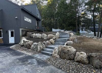 Exterior entrance with concrete stairs - hardscapes merrimack nh